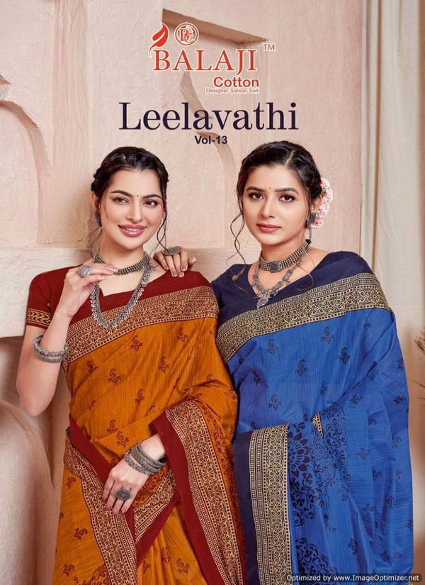 Leelavathi Vol 13 By Balaji Pure Cotton Printed Saree Wholesale Suppliers In India